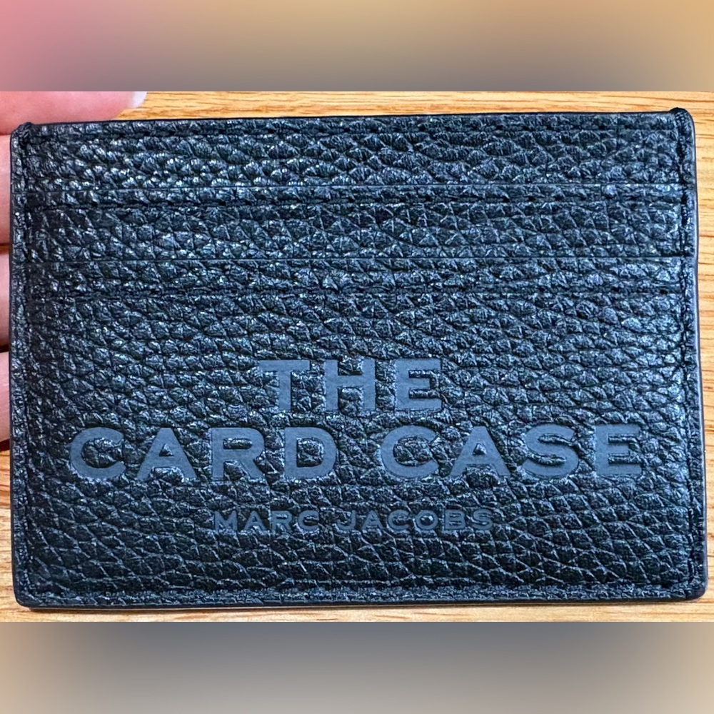 Marc Jacobs Textured The Leather Card Case Wallet in Black